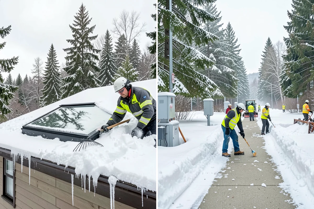 UTV Snow Plowing in SeaTac, King County, WA - Assess the site's access points and snow volume