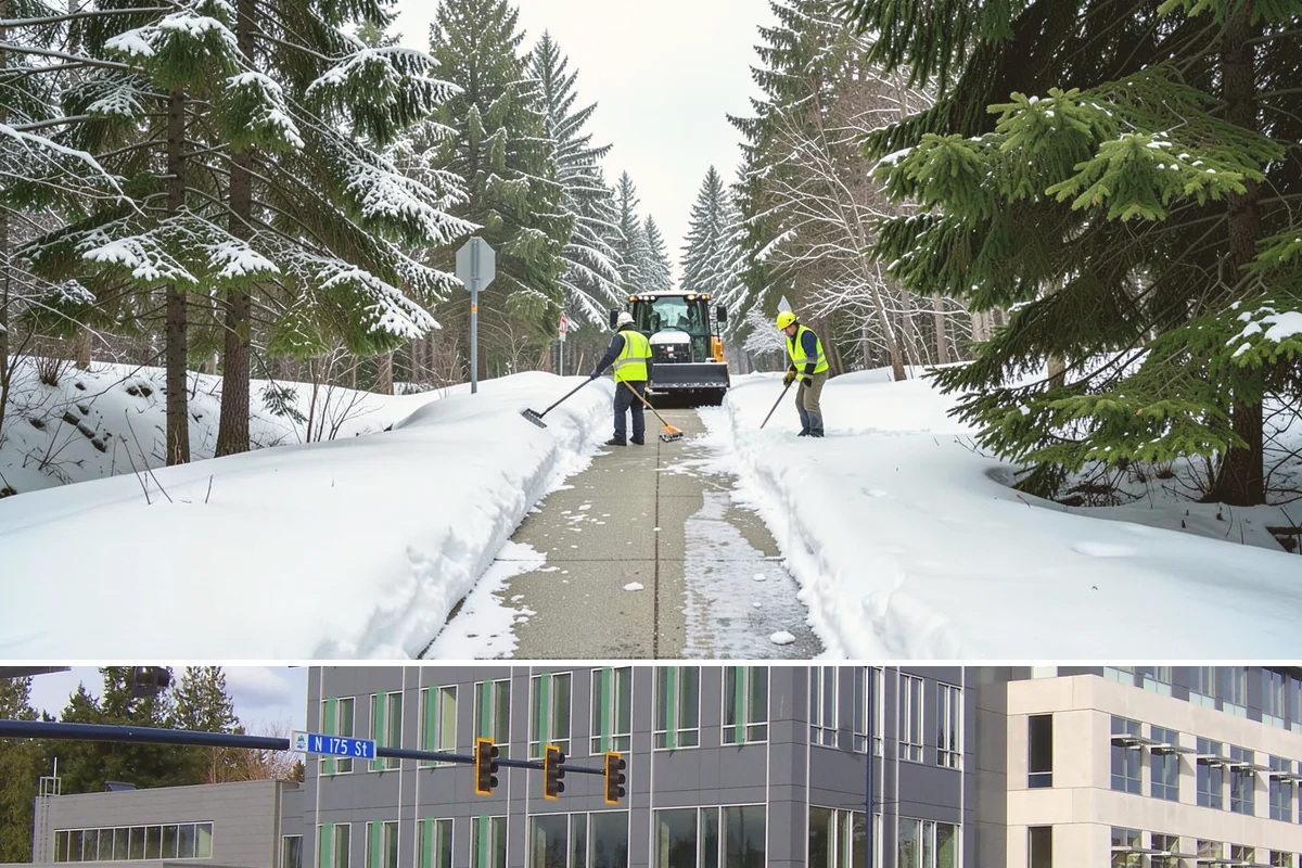 UTV Snow Plowing in Shoreline, King County, WA - UTV plowing is in steady demand across the core snow months of December through February.