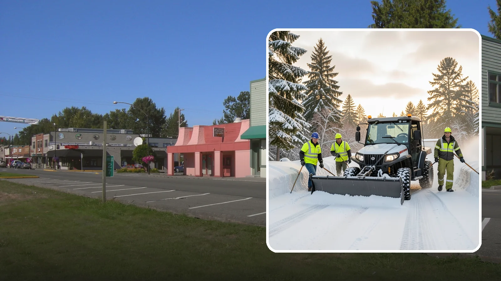 UTV Snow Plowing in Snoqualmie, King County, WA - Our UTV plow units combine maneuverability with more pushing power for medium-sized properties and complexes.