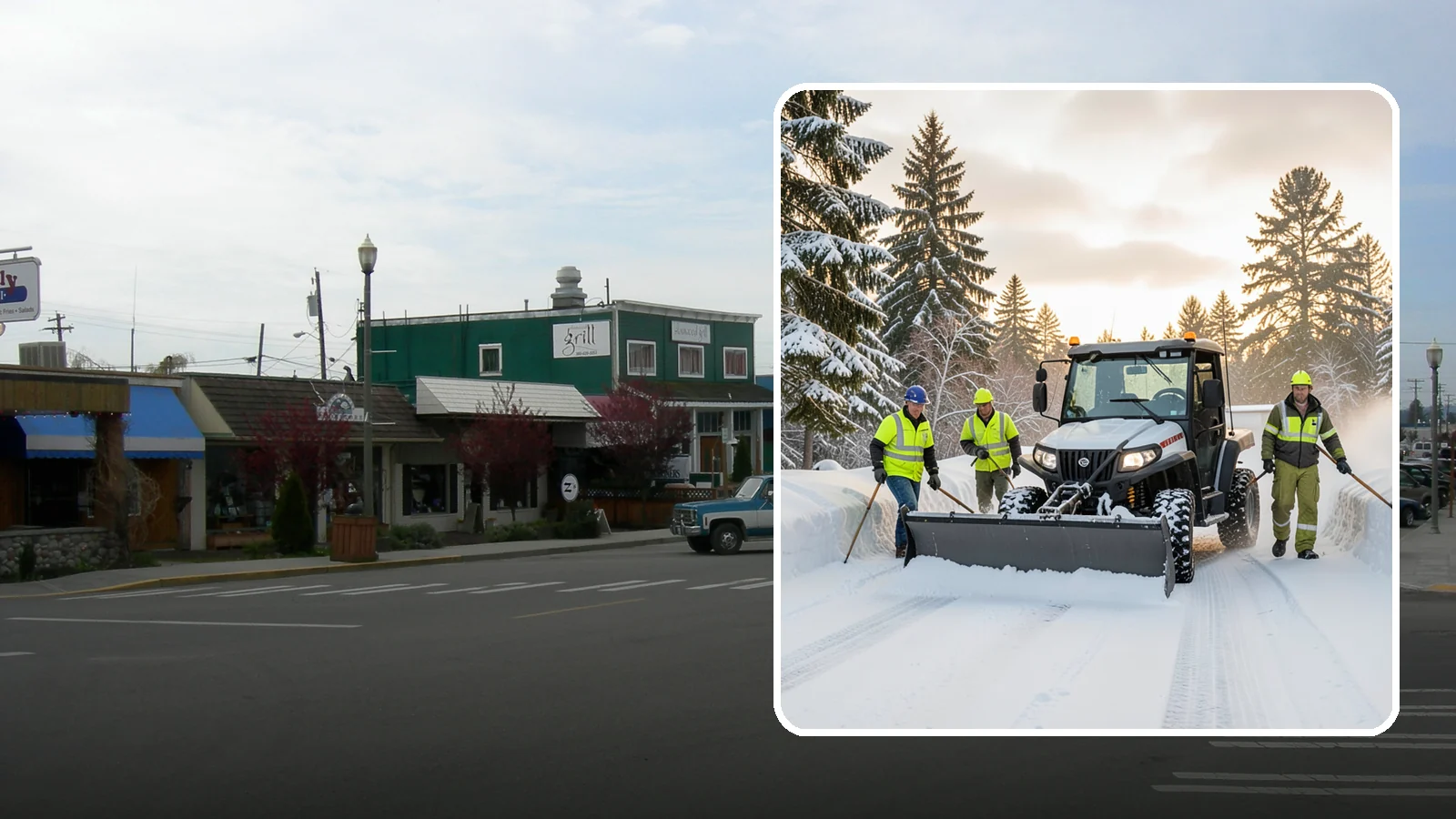 UTV Snow Plowing in Stanwood, Snohomish County, WA - Our UTV plow units combine maneuverability with more pushing power for medium-sized properties and complexes.