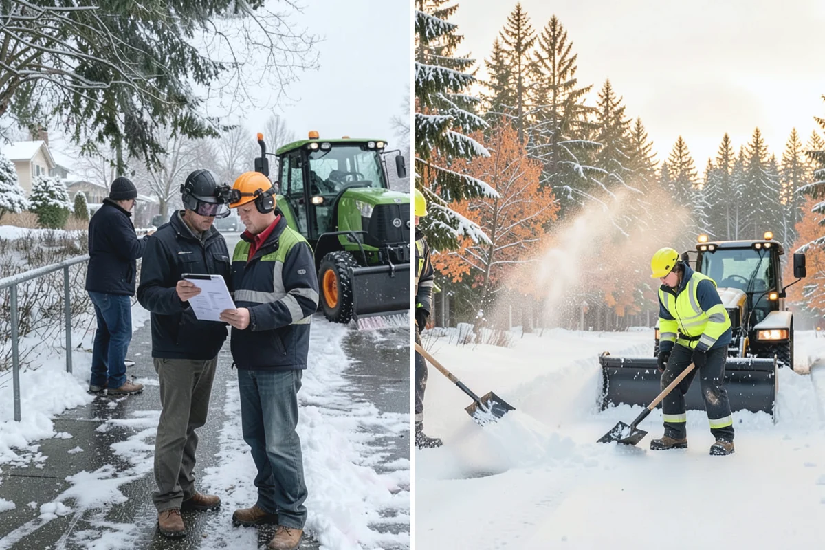UTV Snow Plowing in Sumner, Pierce County, WA - Assess the site's access points and snow volume