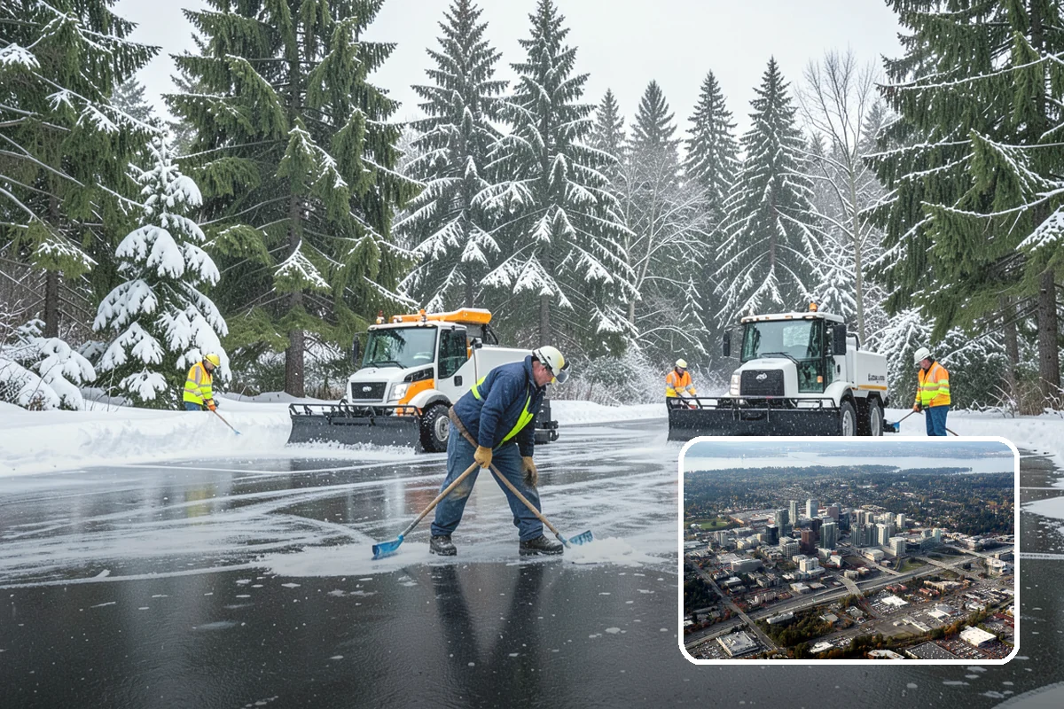 V-Plow Service in Bellevue, King County, WA - Pointed blade that penetrates deep drifts and packed snow