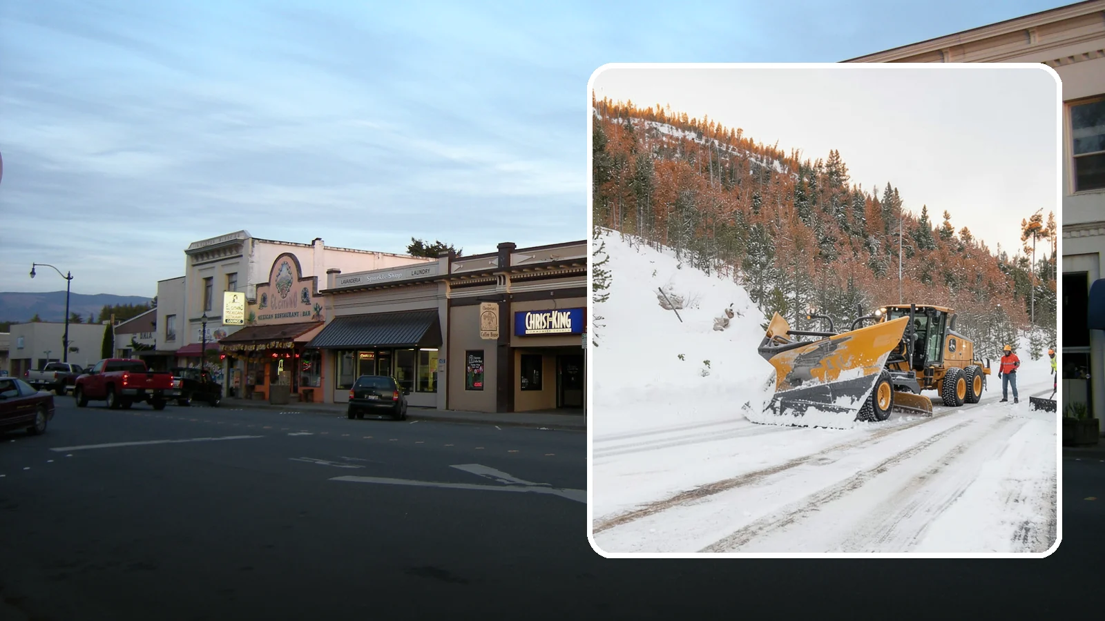 V-Plow Service in Burlington, Skagit County, WA - Our V-plows break through deep drifts and packed snow that flat blades struggle to penetrate.