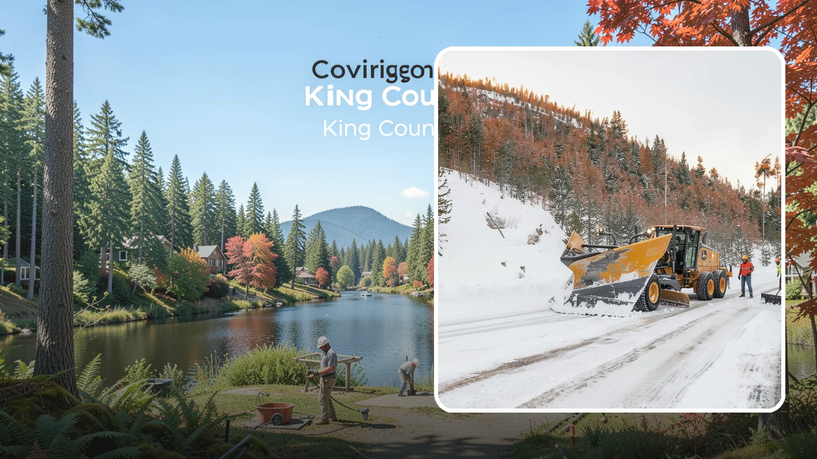 V-Plow Service in Covington, King County, WA - Our V-plows break through deep drifts and packed snow that flat blades struggle to penetrate.
