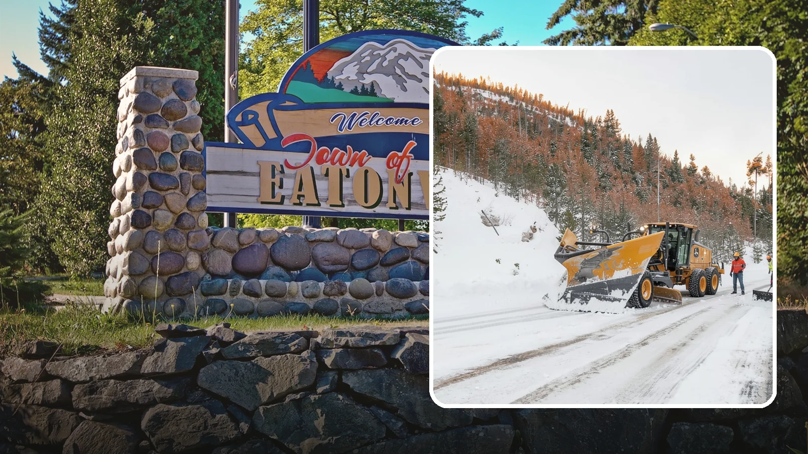V-Plow Service in Eatonville, Pierce County, WA - Our V-plows break through deep drifts and packed snow that flat blades struggle to penetrate.