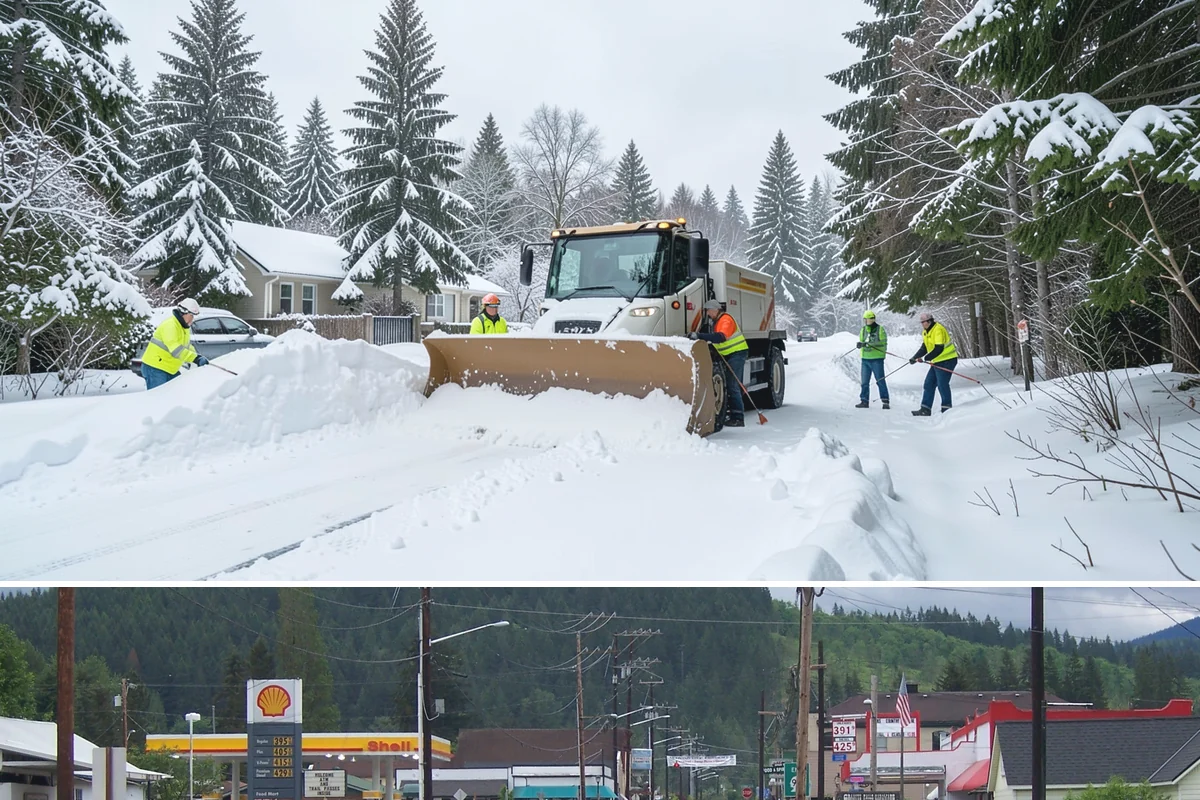 V-Plow Service in Granite Falls, Snohomish County, WA - V-plow service is most valuable after heavy accumulation and drifting events from December through February.