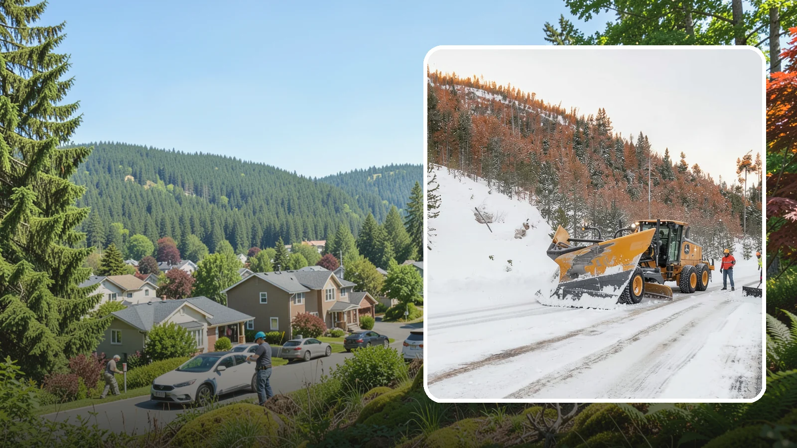 V-Plow Service in Index, Snohomish County, WA - Our V-plows break through deep drifts and packed snow that flat blades struggle to penetrate.