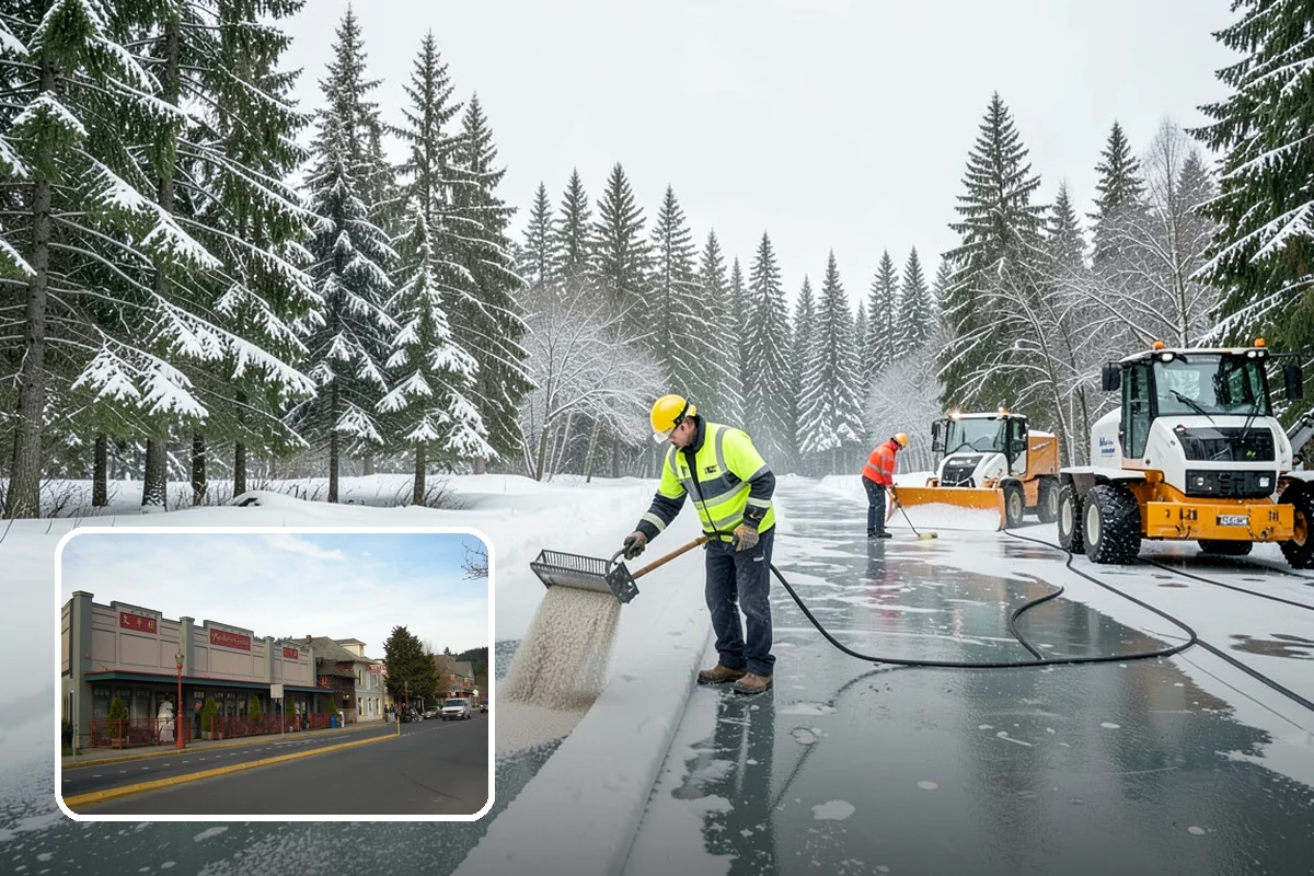 V-Plow Service in Issaquah, King County, WA - Pointed blade that penetrates deep drifts and packed snow
