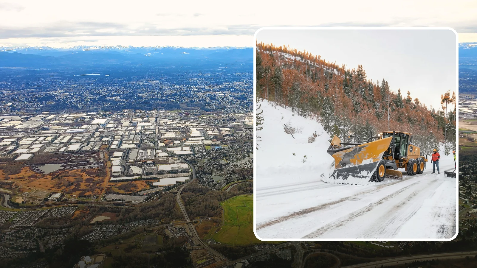 V-Plow Service in Kent, King County, WA - Our V-plows break through deep drifts and packed snow that flat blades struggle to penetrate.