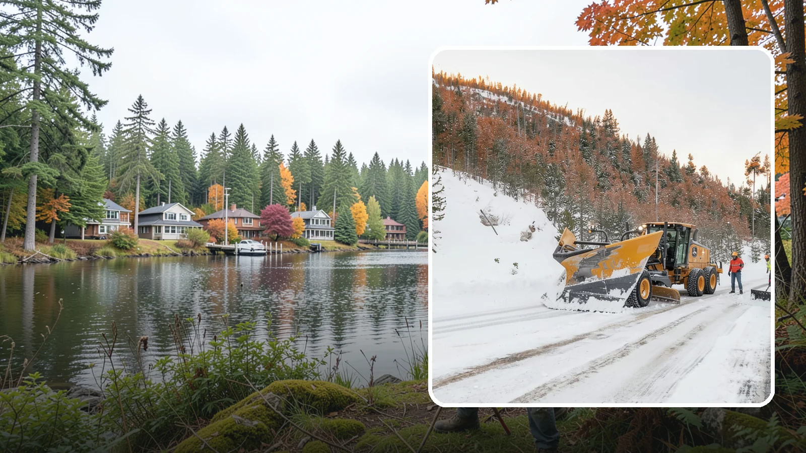 V-Plow Service in La Conner, Skagit County, WA - Our V-plows break through deep drifts and packed snow that flat blades struggle to penetrate.