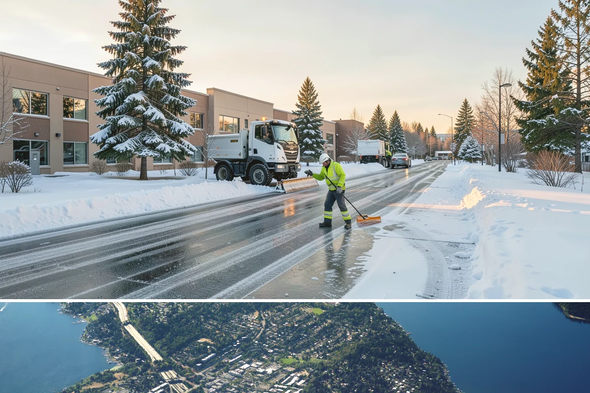 V-Plow Service in Mercer Island, King County, WA - V-plow service is most valuable after heavy accumulation and drifting events from December through February.