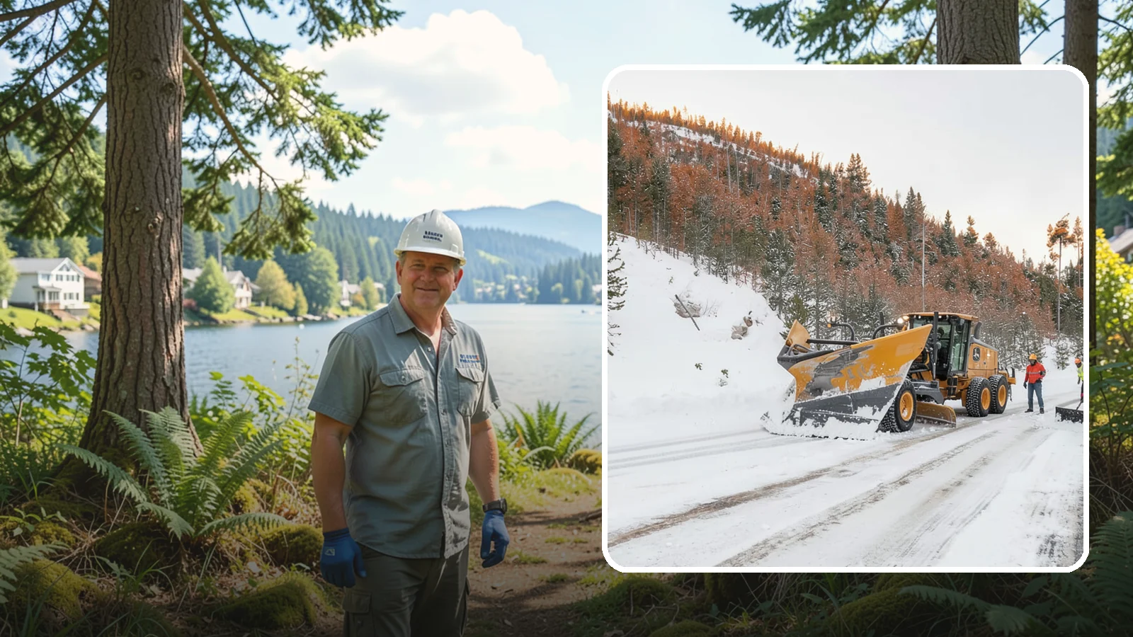 V-Plow Service in Milton, King County, WA - Our V-plows break through deep drifts and packed snow that flat blades struggle to penetrate.