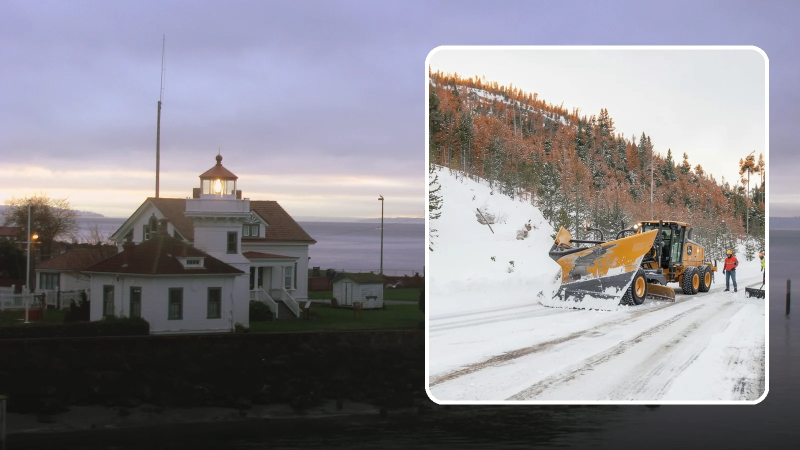 V-Plow Service in Mukilteo, Snohomish County, WA - Our V-plows break through deep drifts and packed snow that flat blades struggle to penetrate.