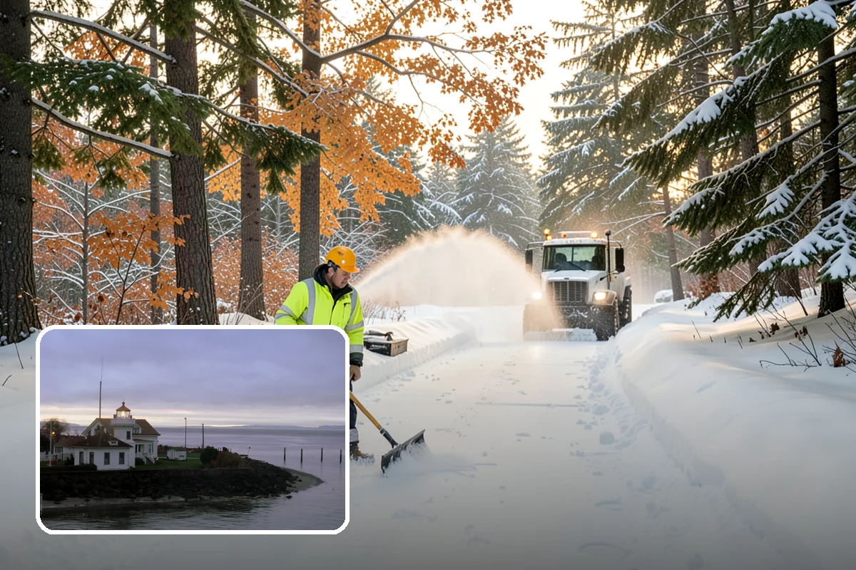 V-Plow Service in Mukilteo, Snohomish County, WA - Pointed blade that penetrates deep drifts and packed snow
