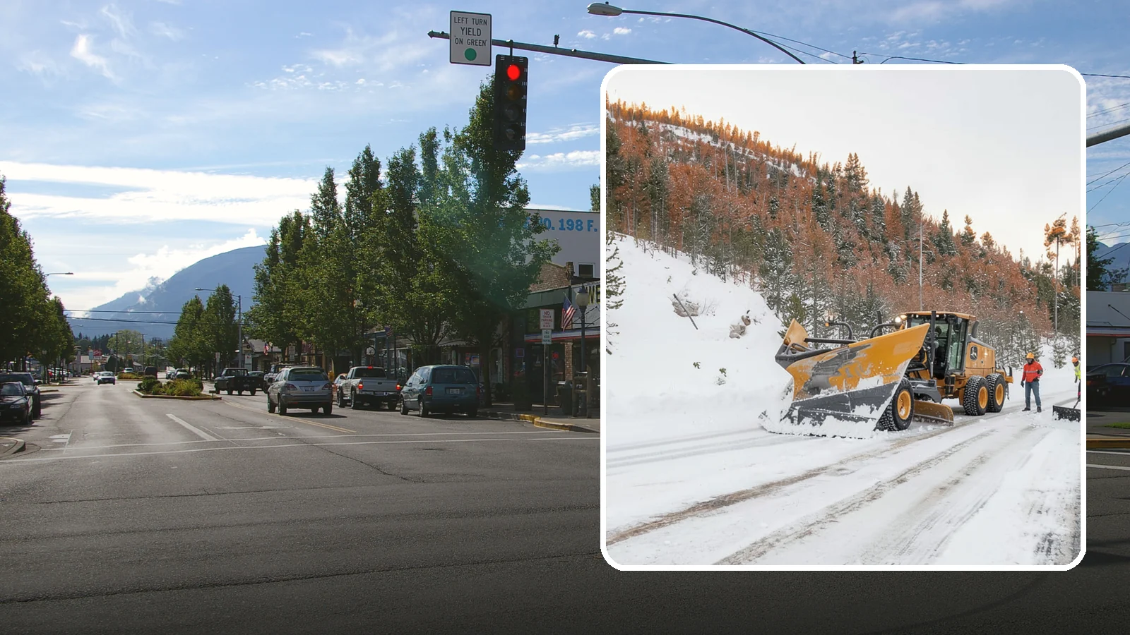 V-Plow Service in North Bend, King County, WA - Our V-plows break through deep drifts and packed snow that flat blades struggle to penetrate.