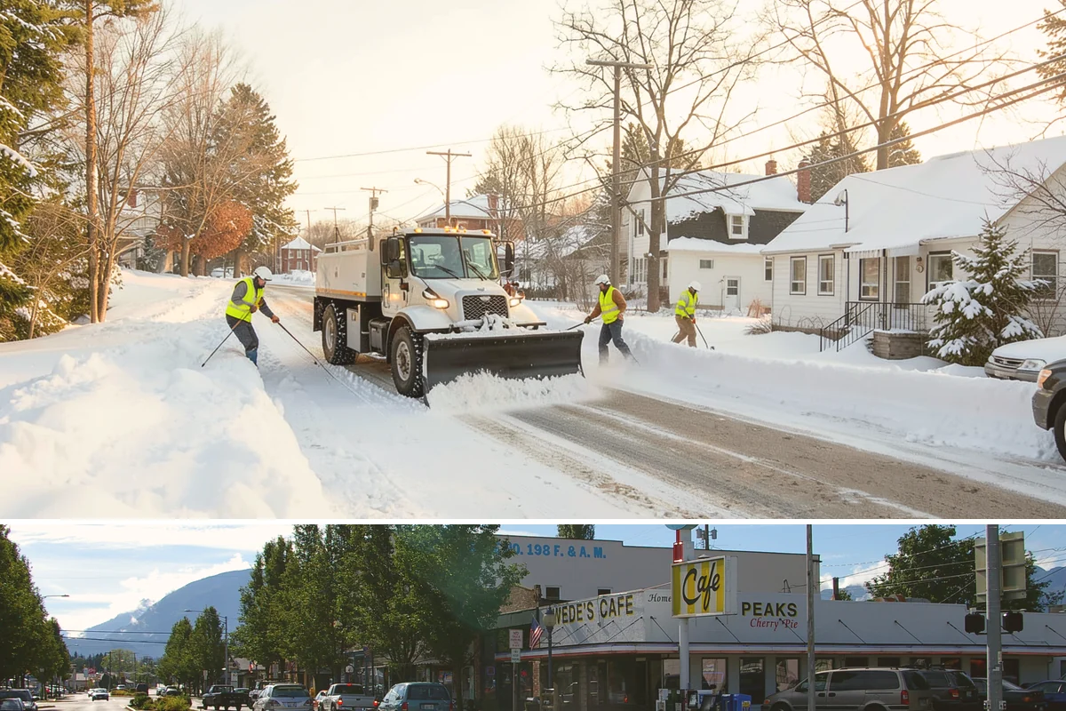 V-Plow Service in North Bend, King County, WA - V-plow service is most valuable after heavy accumulation and drifting events from December through February.