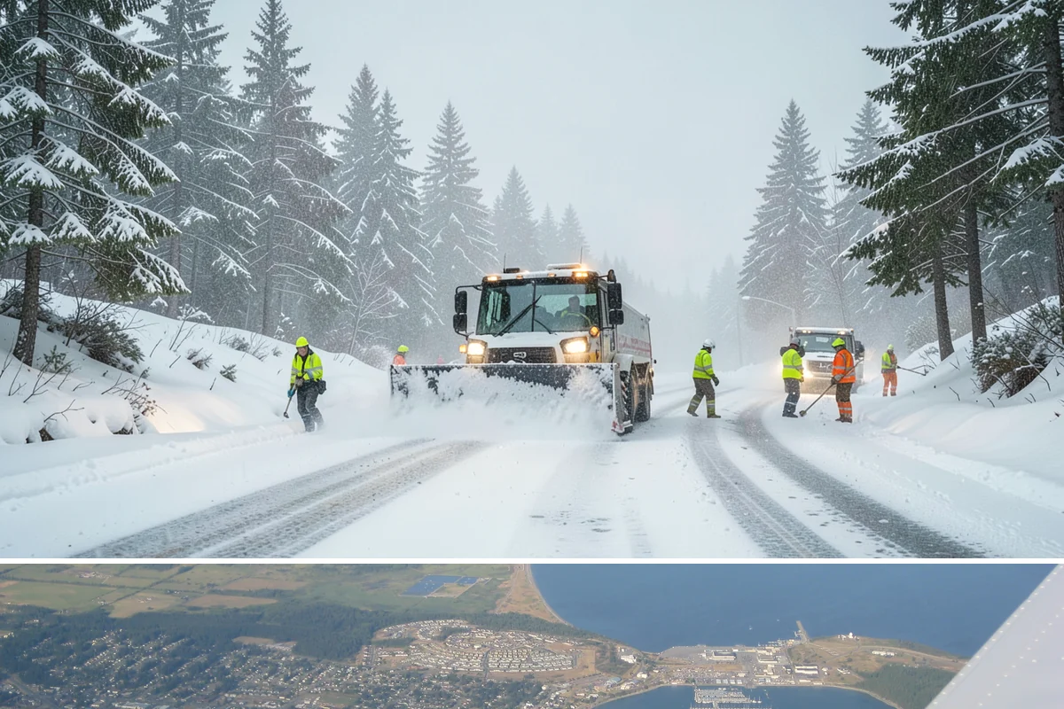 V-Plow Service in Oak Harbor, Island County, WA - V-plow service is most valuable after heavy accumulation and drifting events from December through February.