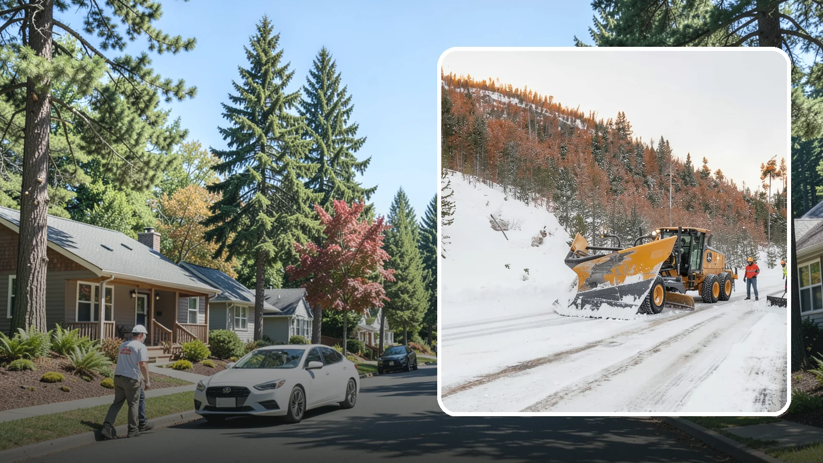V-Plow Service in Orting, Pierce County, WA - Our V-plows break through deep drifts and packed snow that flat blades struggle to penetrate.
