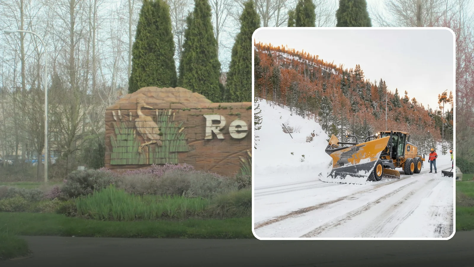 V-Plow Service in Renton, King County, WA - Our V-plows break through deep drifts and packed snow that flat blades struggle to penetrate.