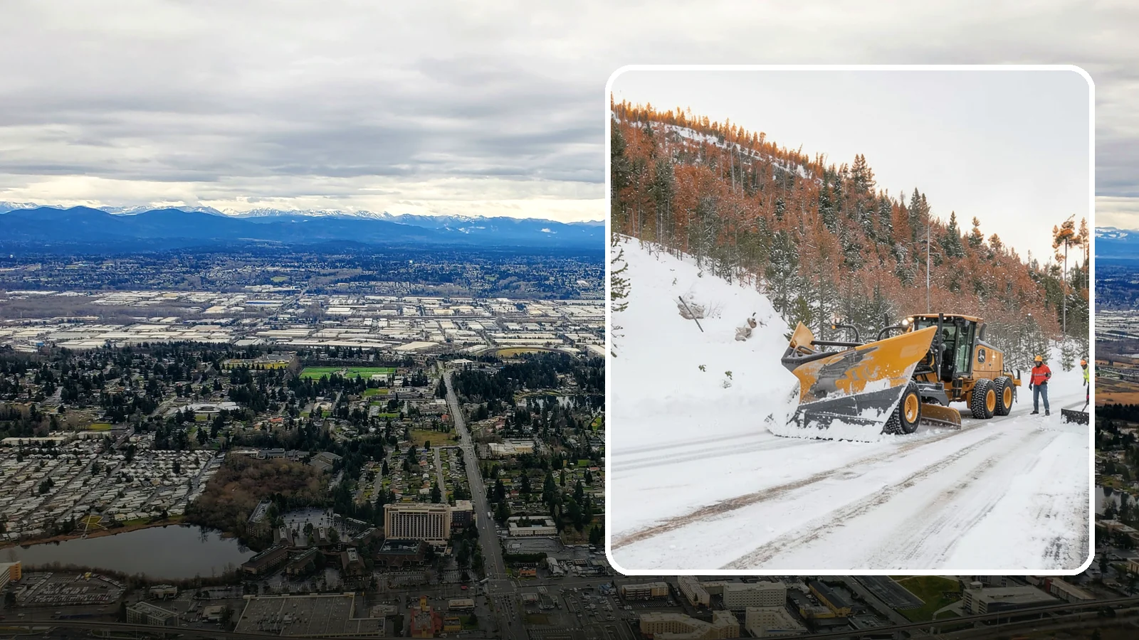 V-Plow Service in SeaTac, King County, WA - Our V-plows break through deep drifts and packed snow that flat blades struggle to penetrate.