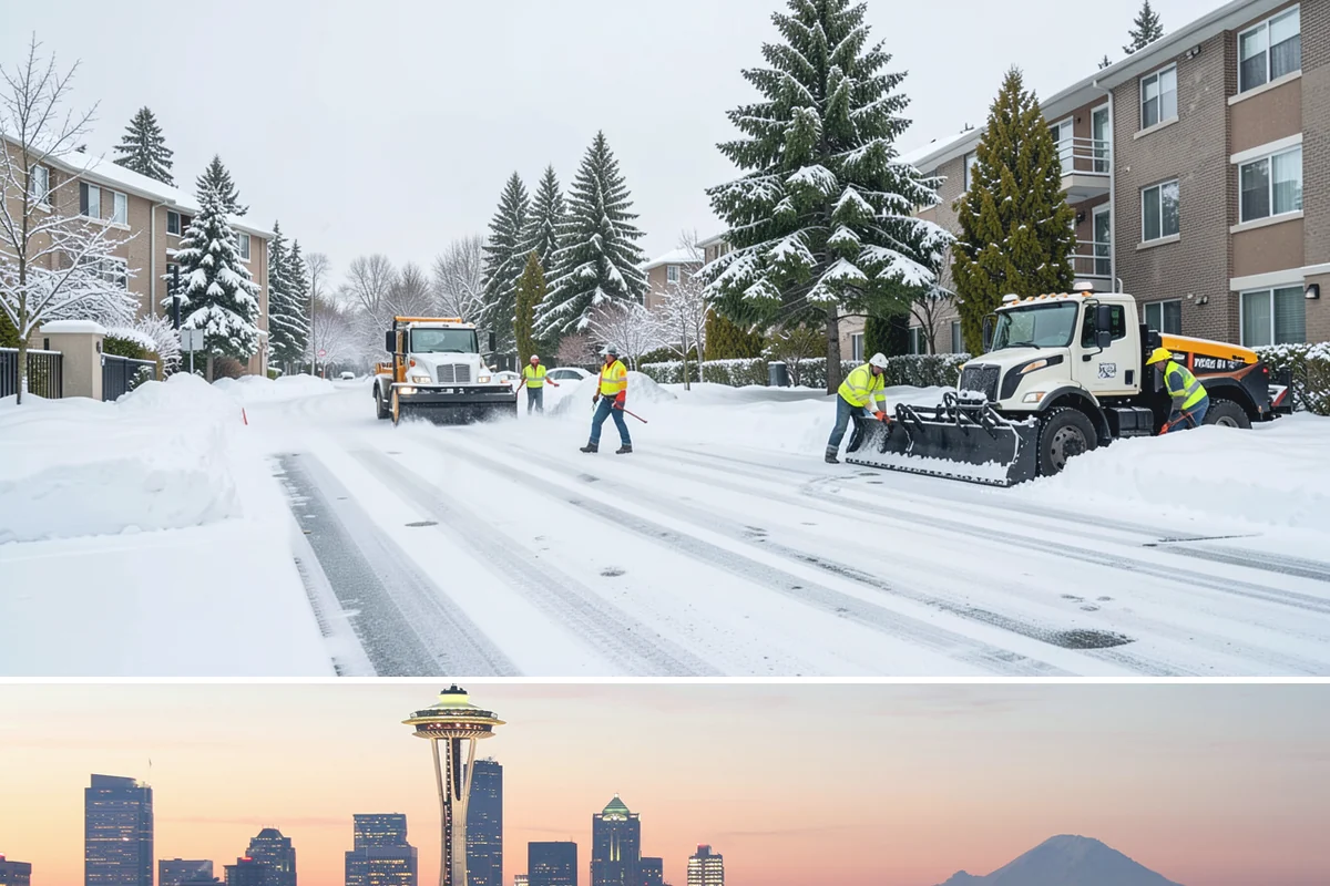 V-Plow Service in Seattle, King County, WA - V-plow service is most valuable after heavy accumulation and drifting events from December through February.