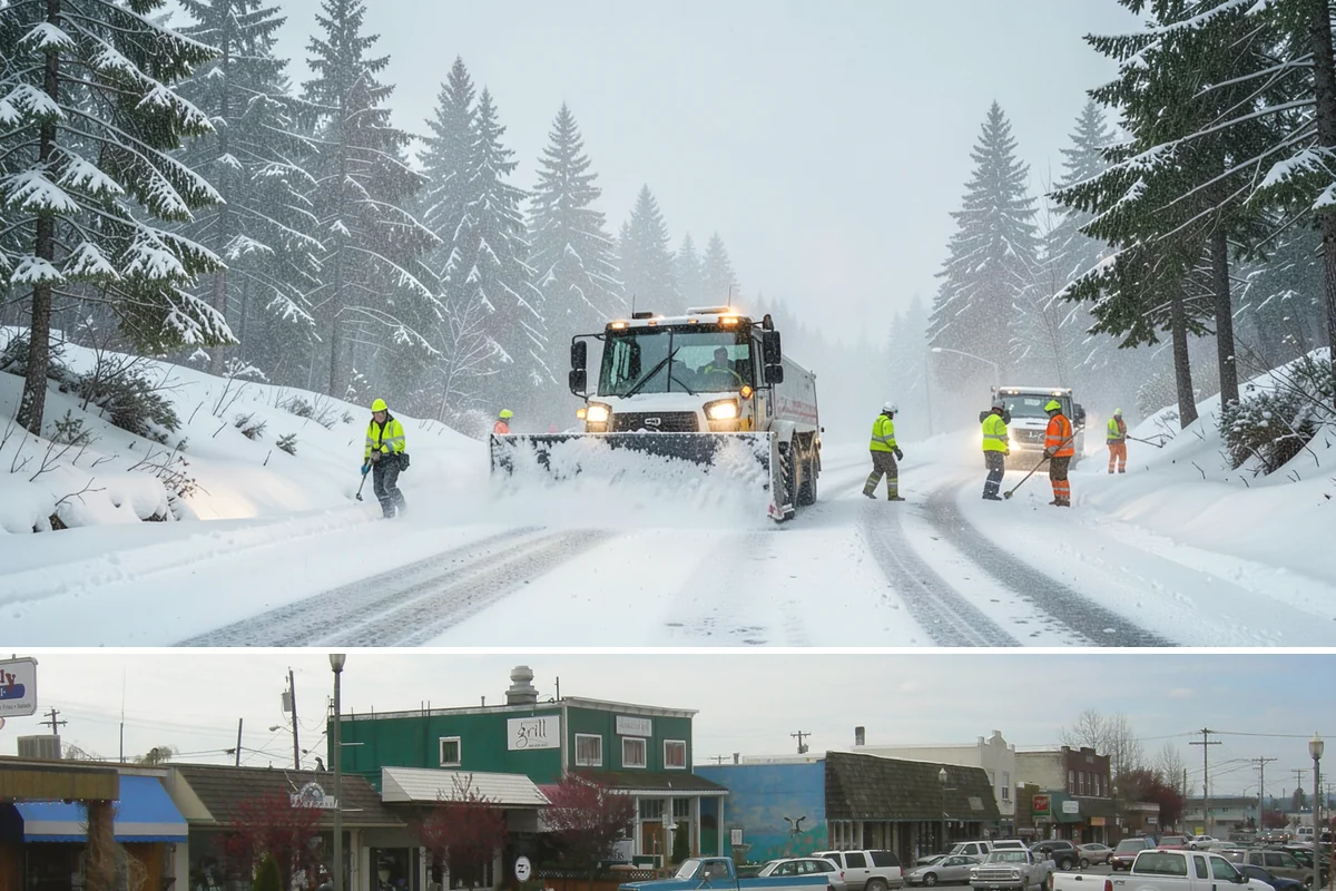 V-Plow Service in Stanwood, Snohomish County, WA - V-plow service is most valuable after heavy accumulation and drifting events from December through February.