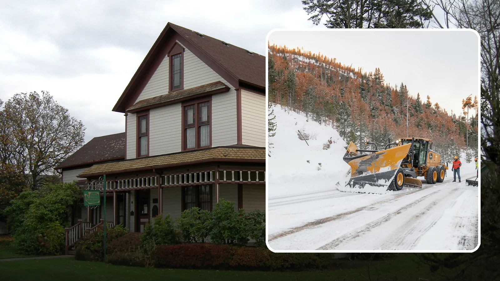 V-Plow Service in Sumner, Pierce County, WA - Our V-plows break through deep drifts and packed snow that flat blades struggle to penetrate.