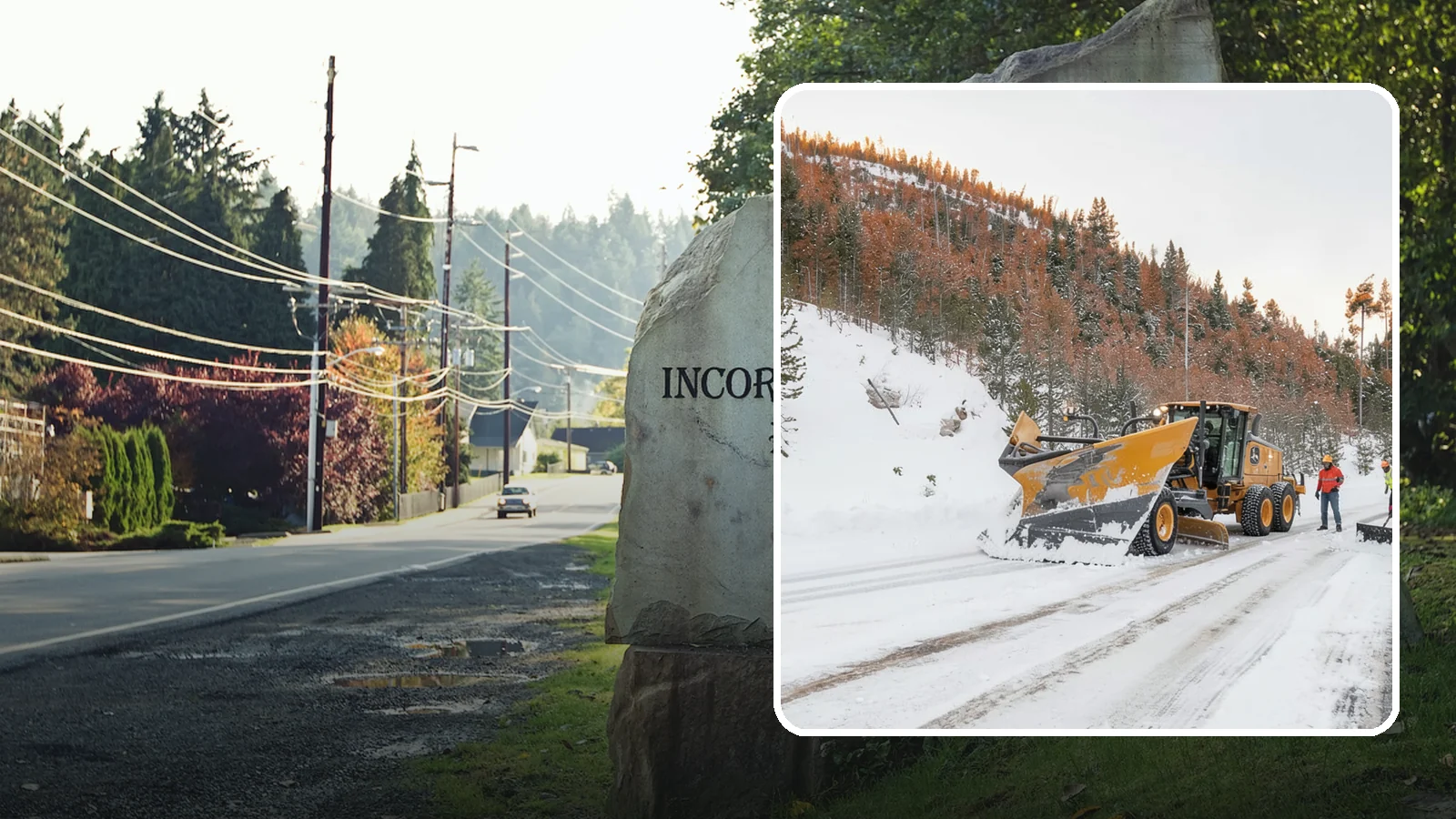 V-Plow Service in Wilkeson, Pierce County, WA - Our V-plows break through deep drifts and packed snow that flat blades struggle to penetrate.