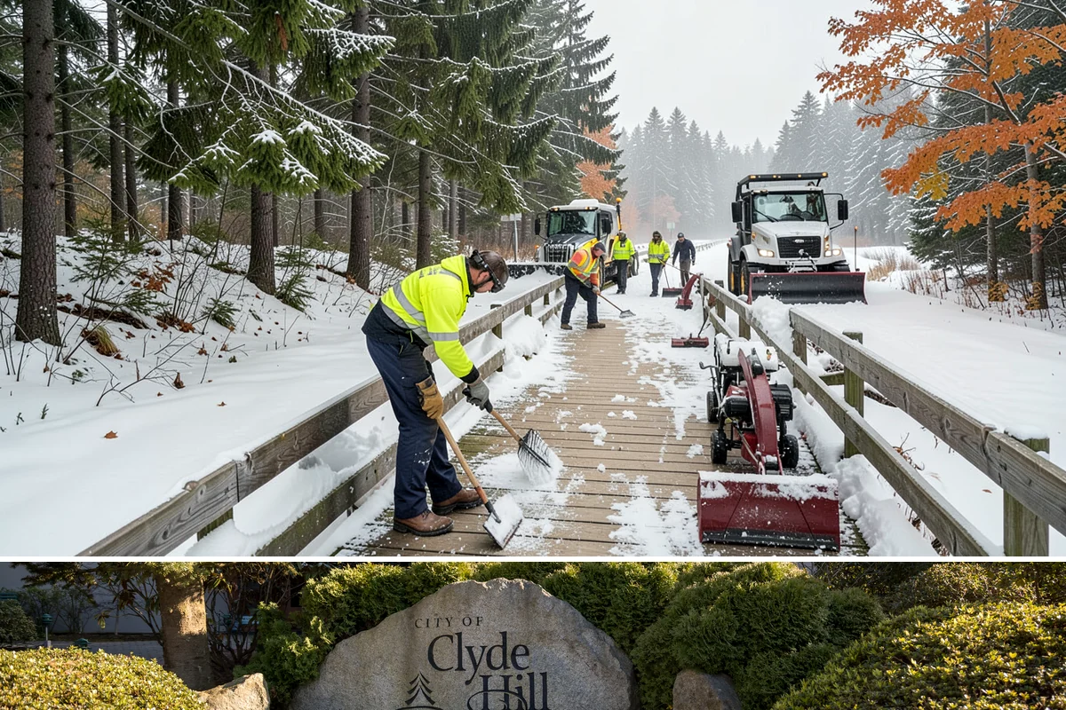 Vacant Property Snow Removal in Clyde Hill, King County, WA - Set up monitoring before the first lowland snowfall, typically late November, so vacant sites are covered from the season's start.