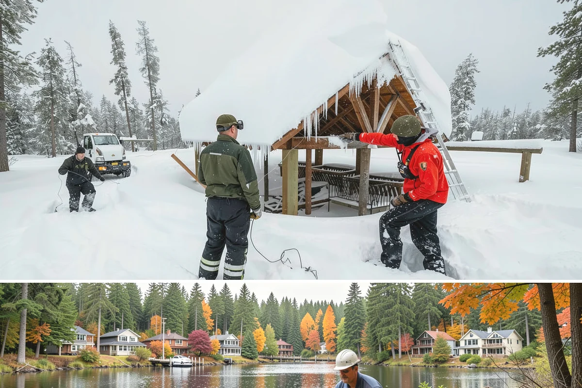 Vacant Property Snow Removal in La Conner, Skagit County, WA - Set up monitoring before the first lowland snowfall, typically late November, so vacant sites are covered from the season's start.