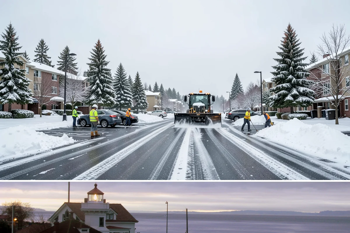 Vacant Property Snow Removal in Mukilteo, Snohomish County, WA - Set up monitoring before the first lowland snowfall, typically late November, so vacant sites are covered from the season's start.