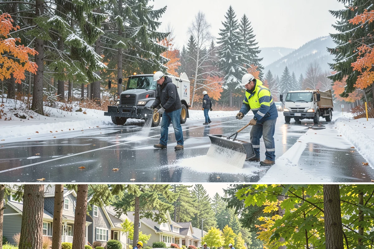 Vacant Property Snow Removal in Normandy Park, King County, WA - Set up monitoring before the first lowland snowfall, typically late November, so vacant sites are covered from the season's start.