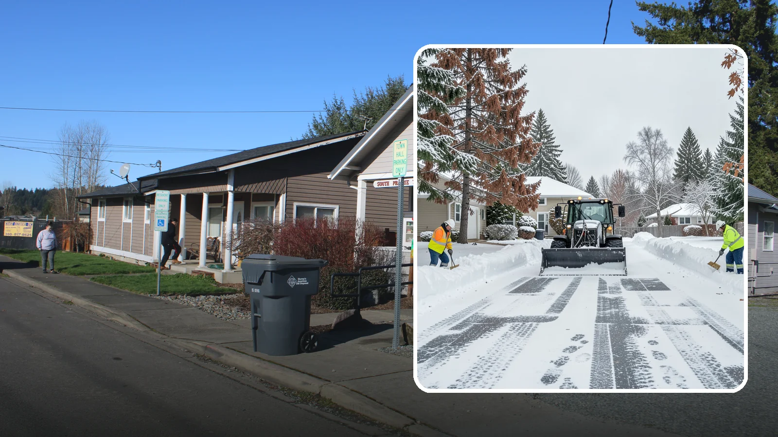 Vacant Property Snow Removal in South Prairie, Pierce County, WA - We monitor and clear snow at unoccupied Western Washington properties so empty homes and buildings stay accessible, insured, and...