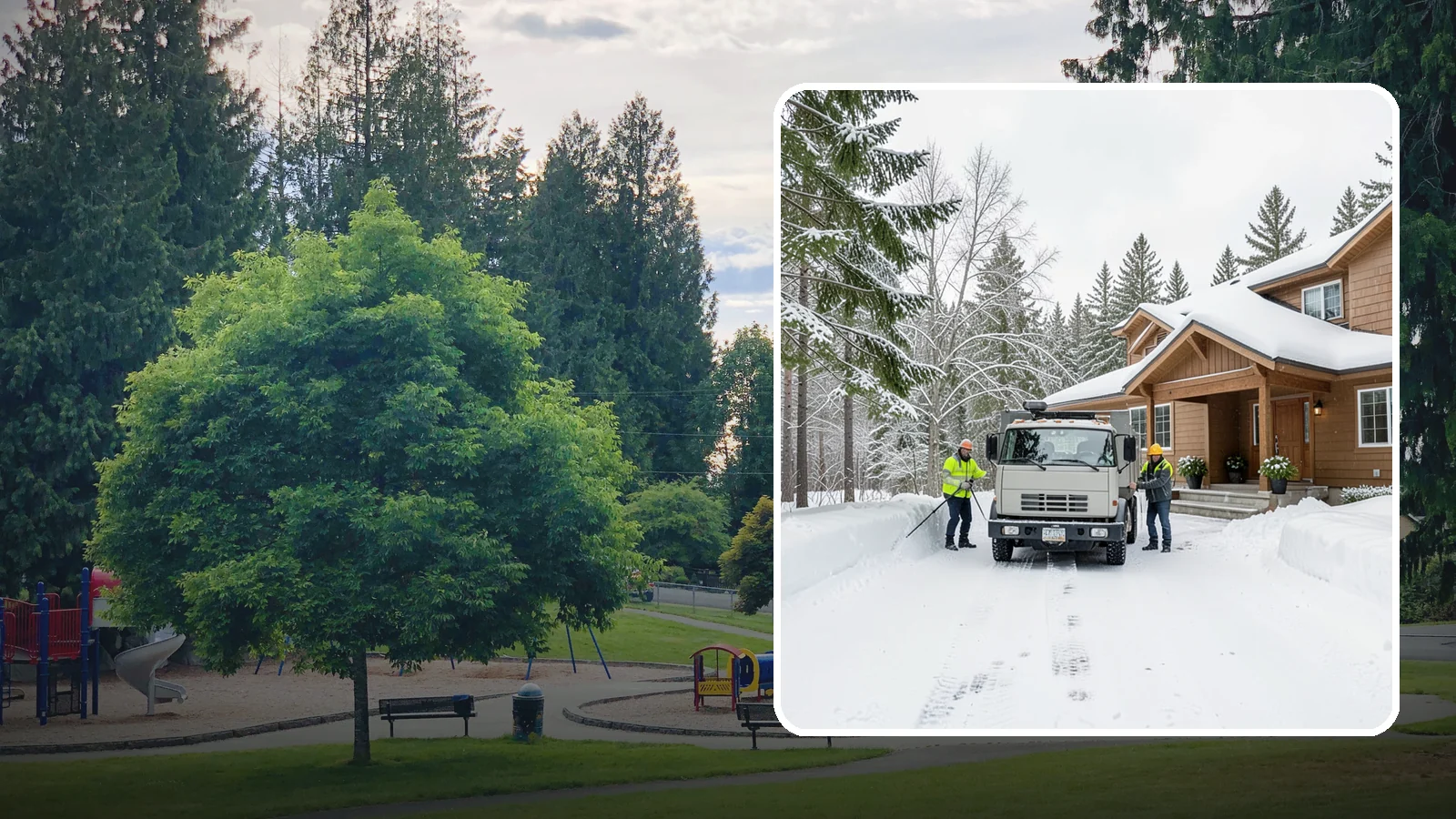 Vacation Property Snow Removal in Bonney Lake, Pierce County, WA - We maintain snow clearing at your second home or cabin so it stays safe and accessible while you are away.