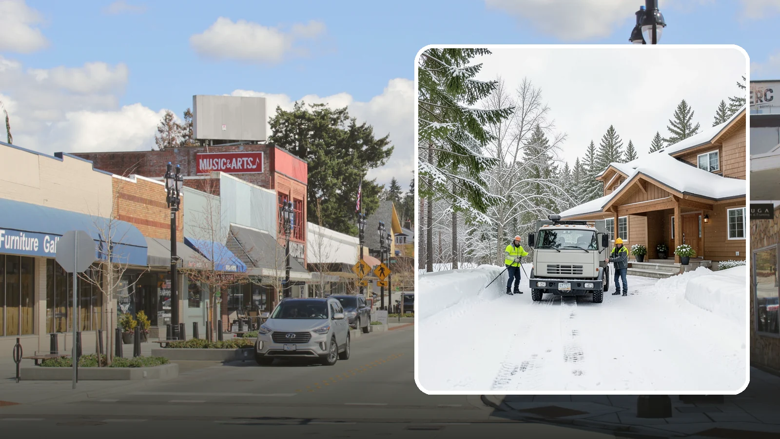 Vacation Property Snow Removal in Bothell, King County, WA - We maintain snow clearing at your second home or cabin so it stays safe and accessible while you are away.