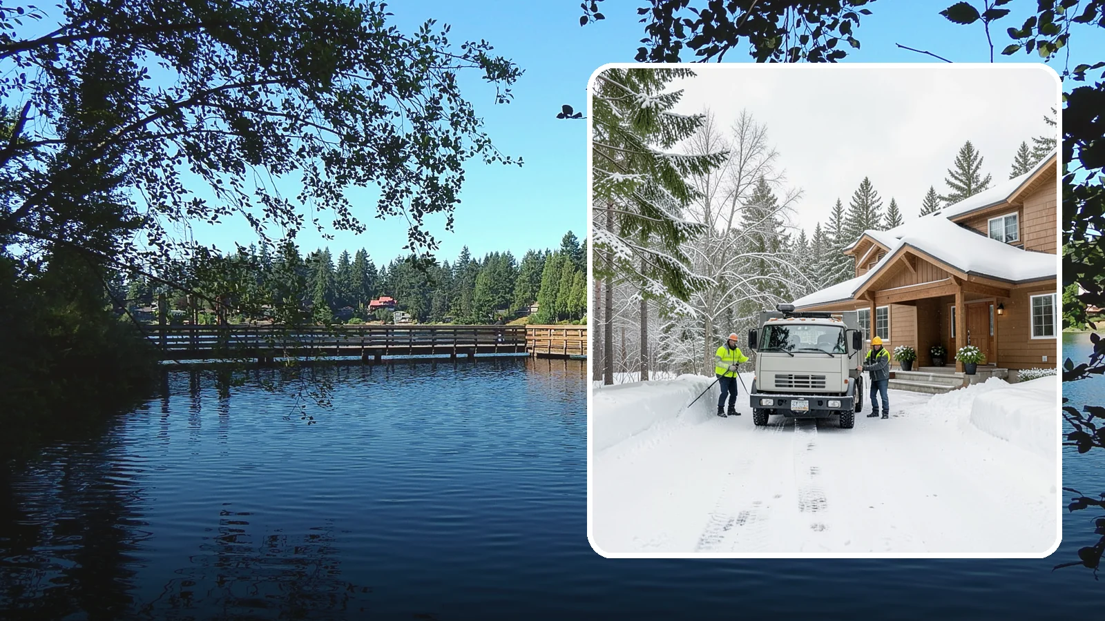Vacation Property Snow Removal in Federal Way, King County, WA - We maintain snow clearing at your second home or cabin so it stays safe and accessible while you are away.
