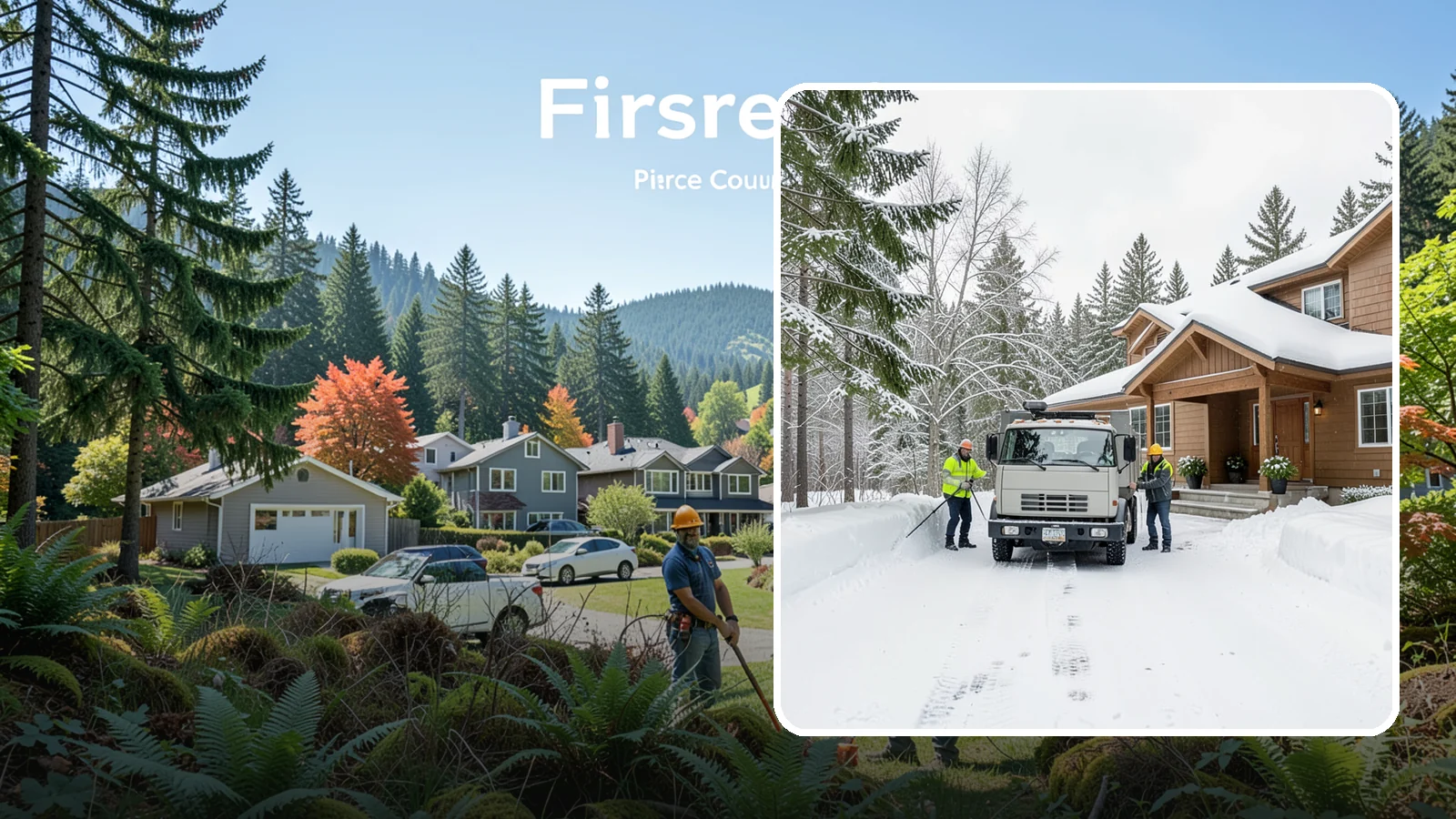 Vacation Property Snow Removal in Fircrest, Pierce County, WA - We maintain snow clearing at your second home or cabin so it stays safe and accessible while you are away.