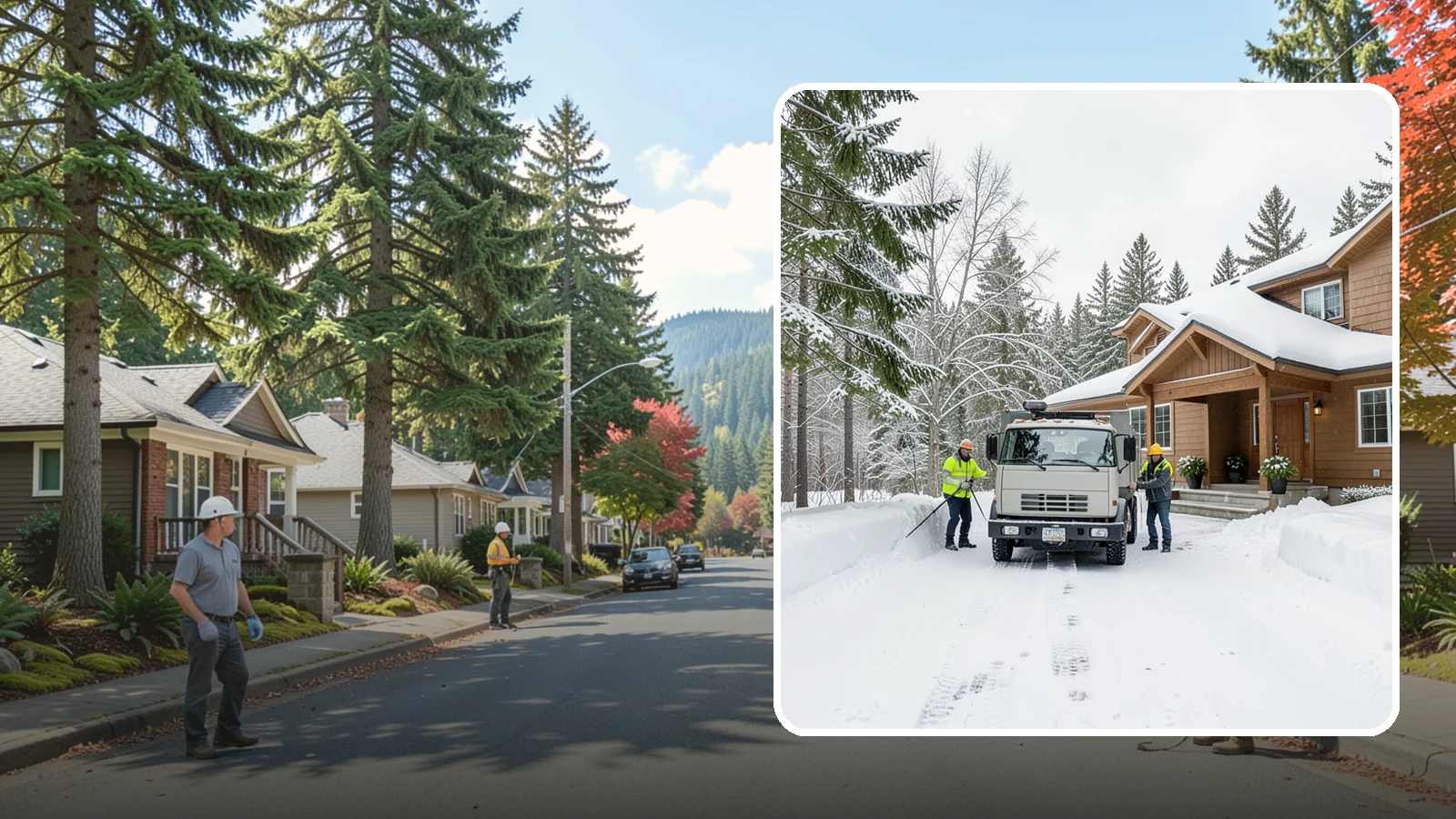 Vacation Property Snow Removal in Hunts Point, King County, WA - We maintain snow clearing at your second home or cabin so it stays safe and accessible while you are away.