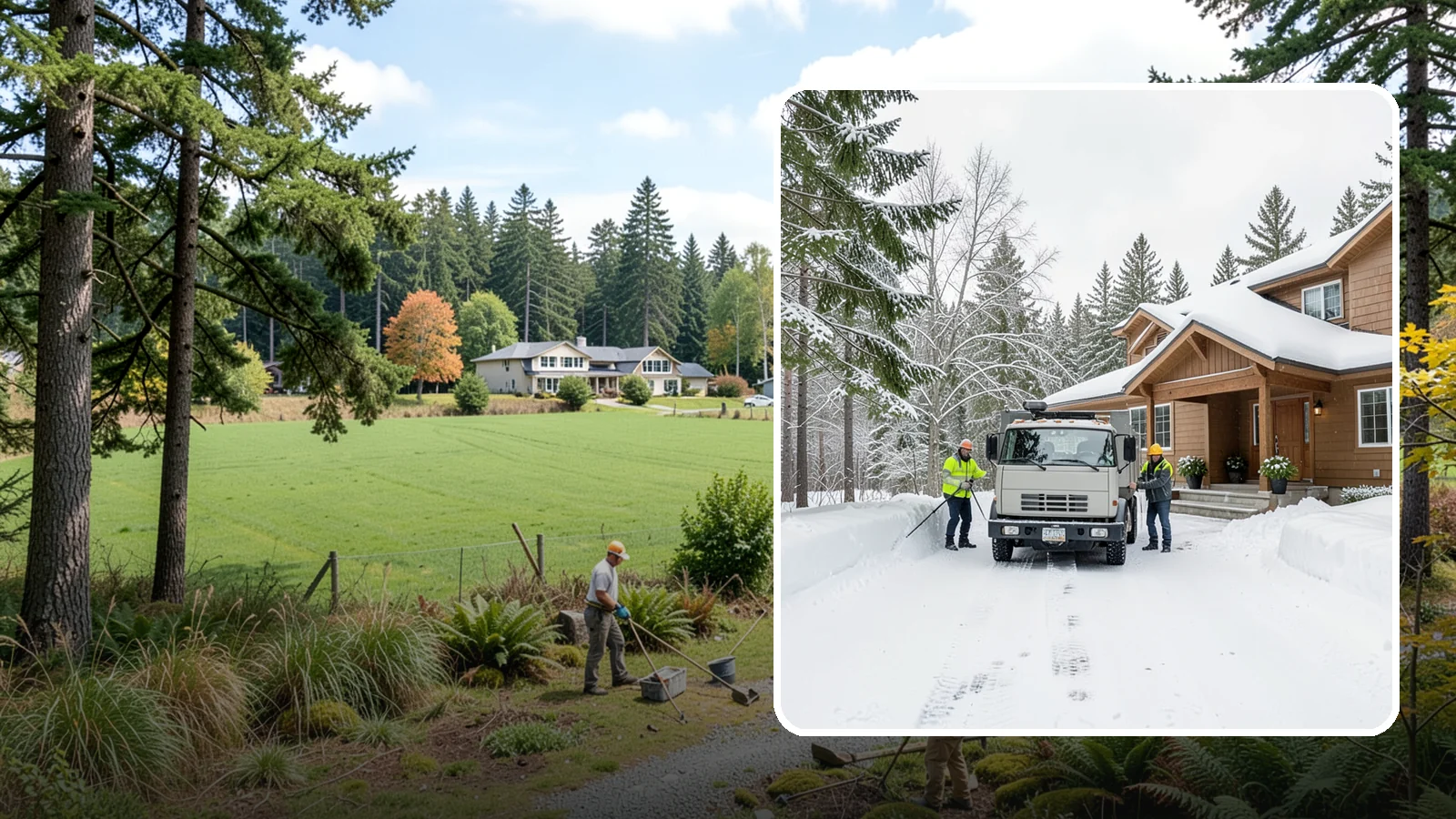 Vacation Property Snow Removal in Lyman, Skagit County, WA - We maintain snow clearing at your second home or cabin so it stays safe and accessible while you are away.