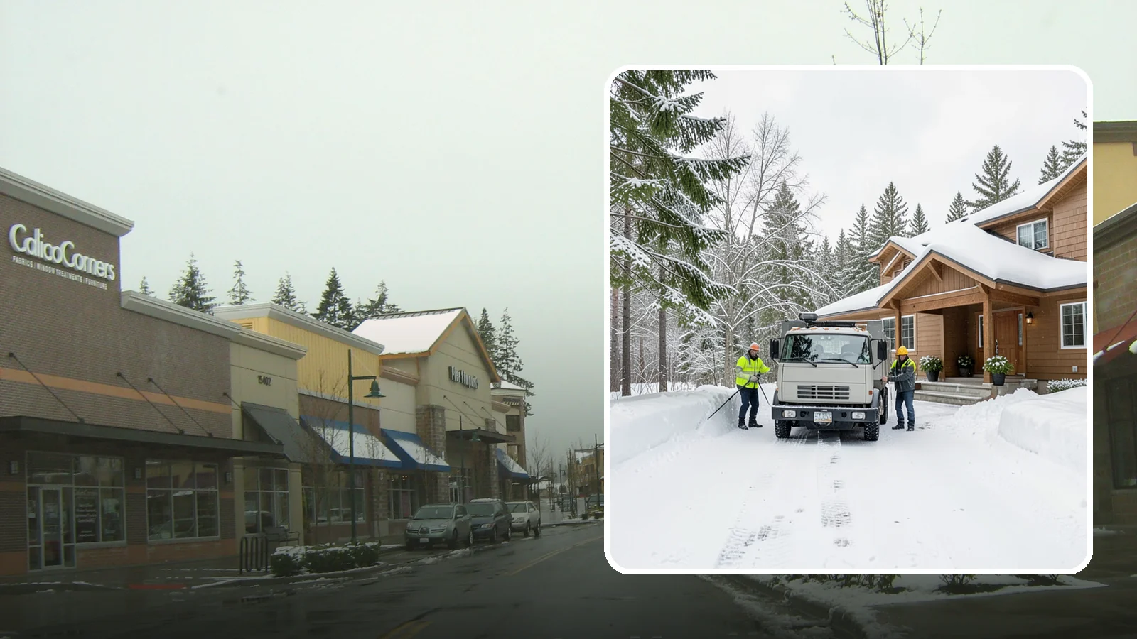 Vacation Property Snow Removal in Mill Creek, Snohomish County, WA - We maintain snow clearing at your second home or cabin so it stays safe and accessible while you are away.