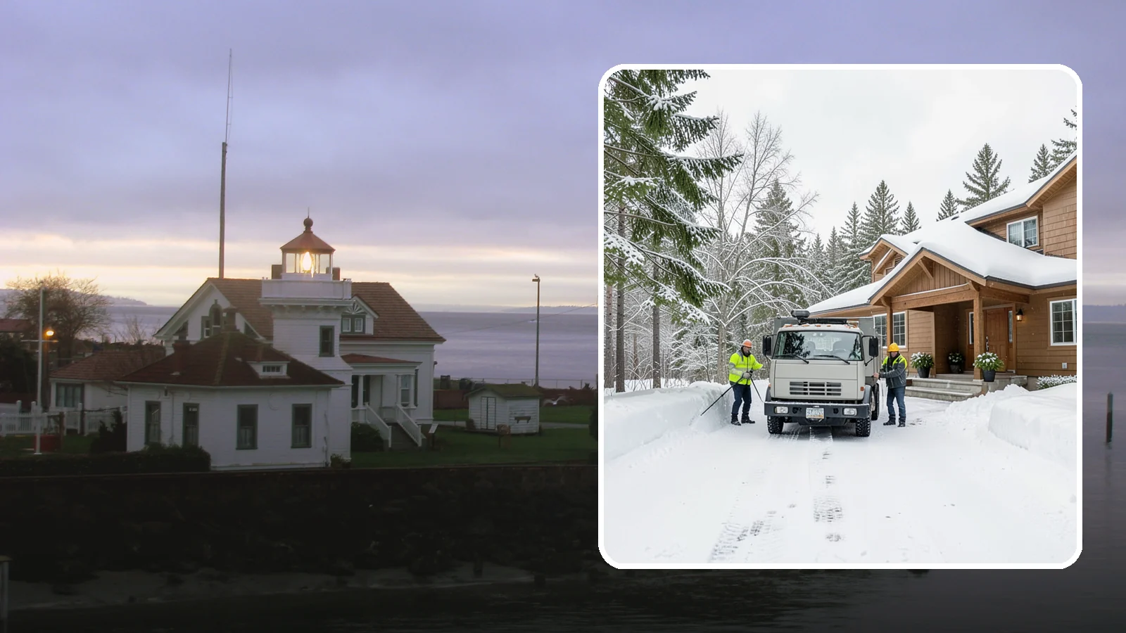 Vacation Property Snow Removal in Mukilteo, Snohomish County, WA - We maintain snow clearing at your second home or cabin so it stays safe and accessible while you are away.