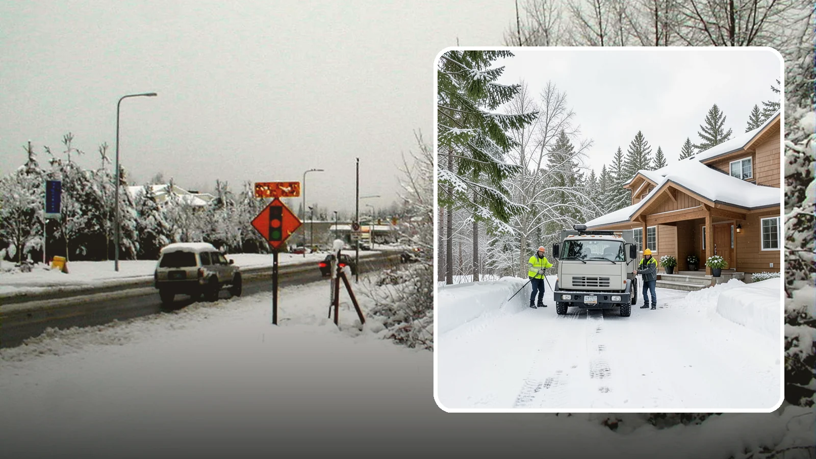 Vacation Property Snow Removal in Newcastle, King County, WA - We maintain snow clearing at your second home or cabin so it stays safe and accessible while you are away.