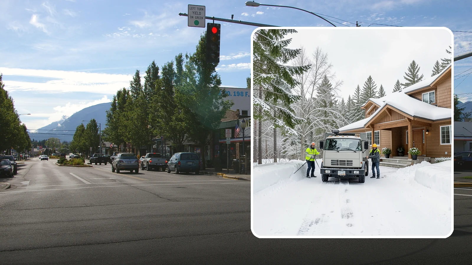 Vacation Property Snow Removal in North Bend, King County, WA - We maintain snow clearing at your second home or cabin so it stays safe and accessible while you are away.