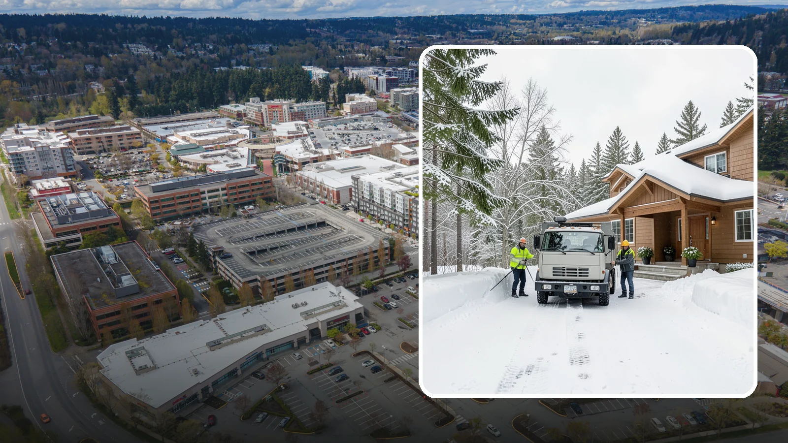 Vacation Property Snow Removal in Redmond, King County, WA - We maintain snow clearing at your second home or cabin so it stays safe and accessible while you are away.