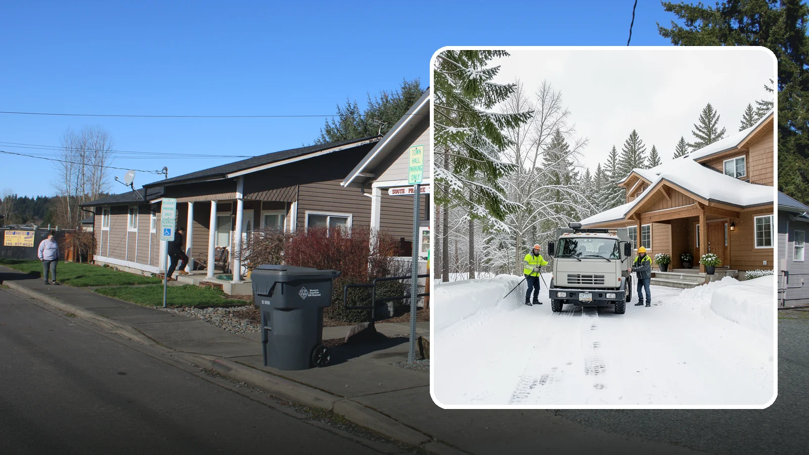 Vacation Property Snow Removal in South Prairie, Pierce County, WA - We maintain snow clearing at your second home or cabin so it stays safe and accessible while you are away.