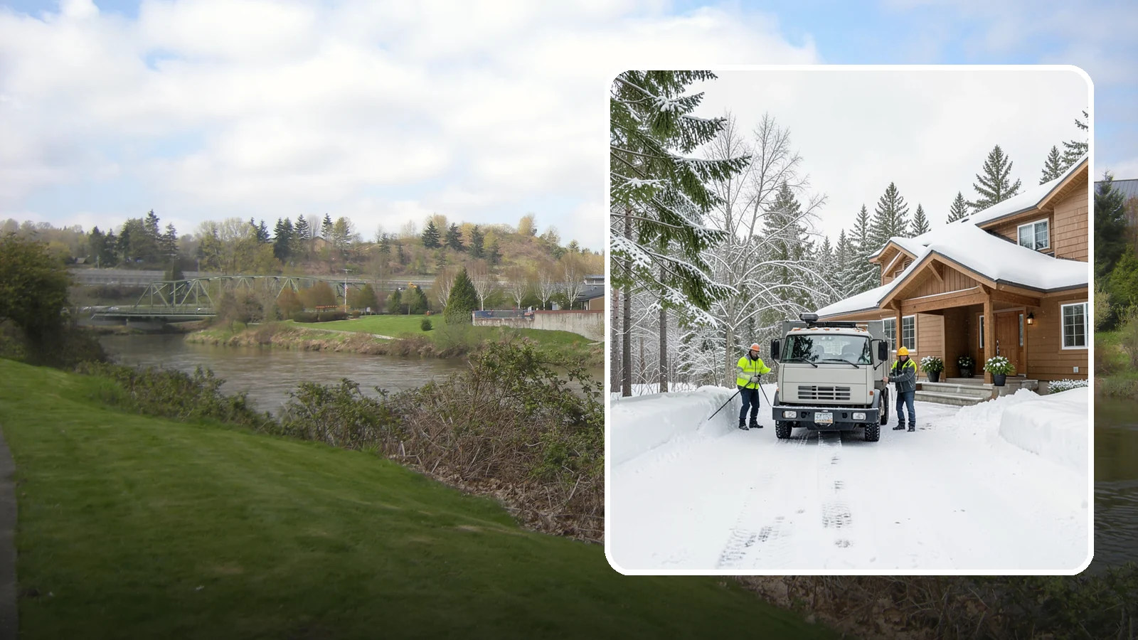 Vacation Property Snow Removal in Tukwila, King County, WA - We maintain snow clearing at your second home or cabin so it stays safe and accessible while you are away.