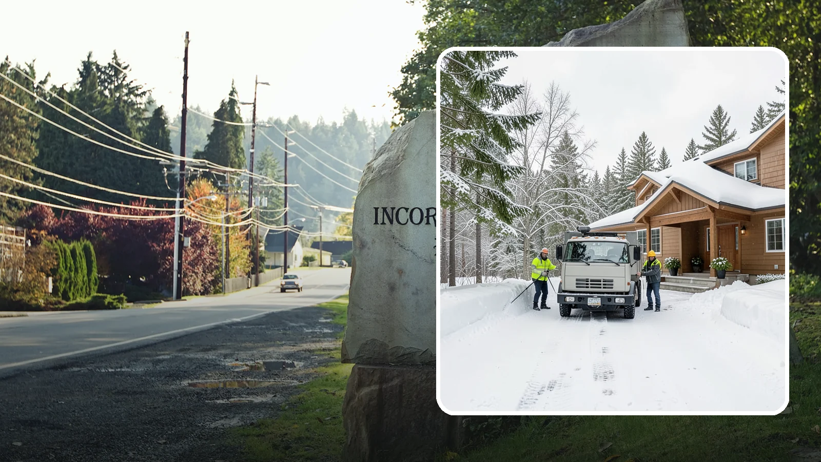 Vacation Property Snow Removal in Wilkeson, Pierce County, WA - We maintain snow clearing at your second home or cabin so it stays safe and accessible while you are away.