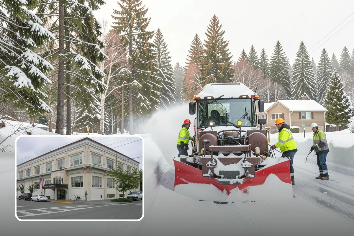 Veterinary Clinic Snow Removal in Anacortes, Skagit County, WA - Customer parking and entrance walks cleared