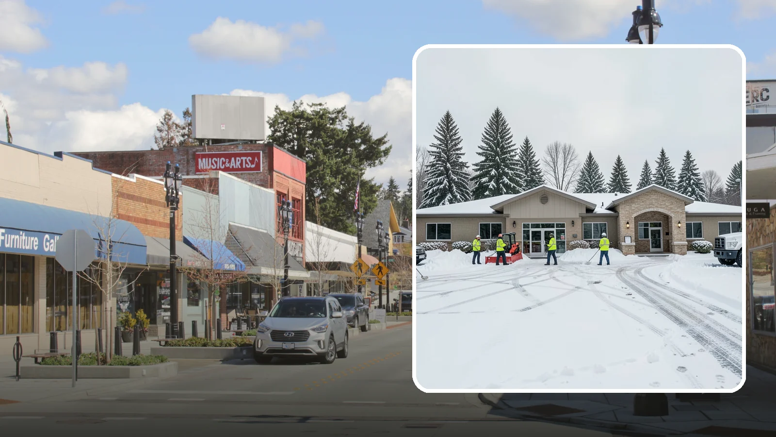 Veterinary Clinic Snow Removal in Bothell, King County, WA - We keep clinic parking, entrances, and walkways clear so pets and owners arrive safely, even for the emergencies that do not wait...