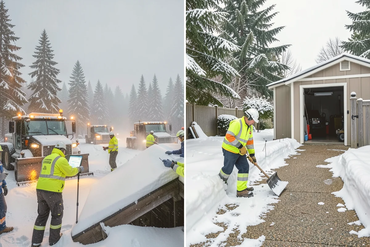 Veterinary Clinic Snow Removal in Brier, Snohomish County, WA - Map customer parking, entrance walks, and after-hours access
